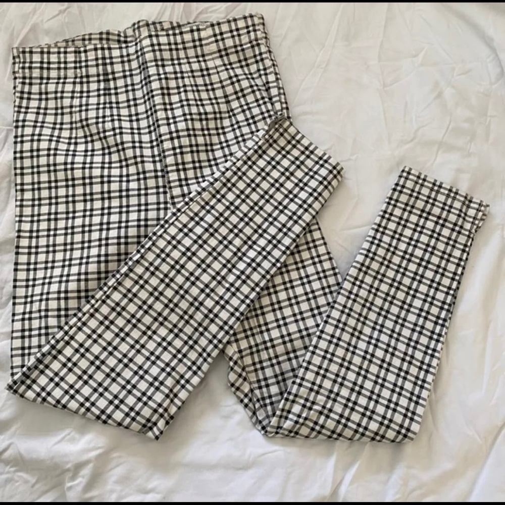 Cigarette Pants black and white gingham print